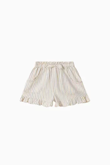 Rhiannon Striped Shorts in Denim