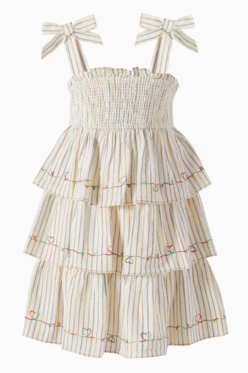 Rhiannon Striped Dress in Denim