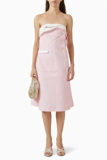 Deconstructed Midi Dress in Poplin