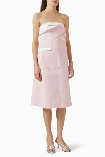 Deconstructed Midi Dress in Poplin