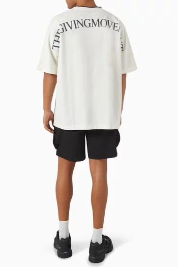 Oversized Curved-print T-shirt in Organic Cotton-blend