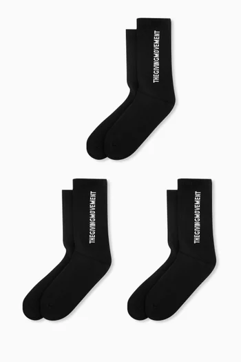 Logo Socks in Organic Cotton-blend, Set of 3