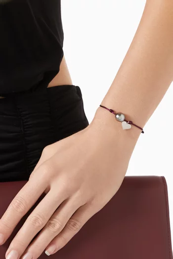Natura Heart Charm Bracelet in 18kt White Gold