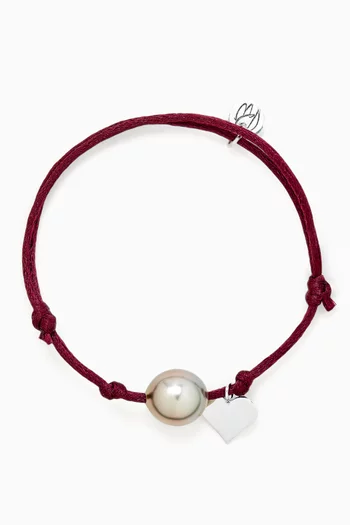 Natura Heart Charm Bracelet in 18kt White Gold