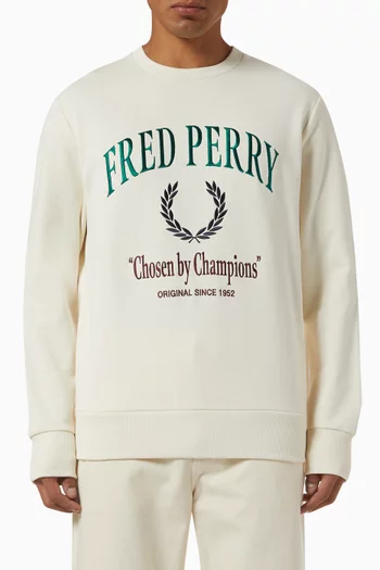 Embroidered Champion Sweatshirt in Cotton French Terry