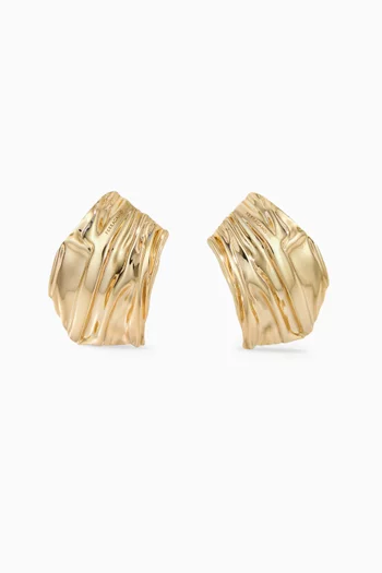 Draped Earrings in Gold-tone Brass