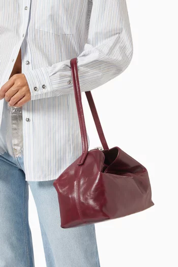 Medium Bea Hobo Shoulder Bag in Creased Leather