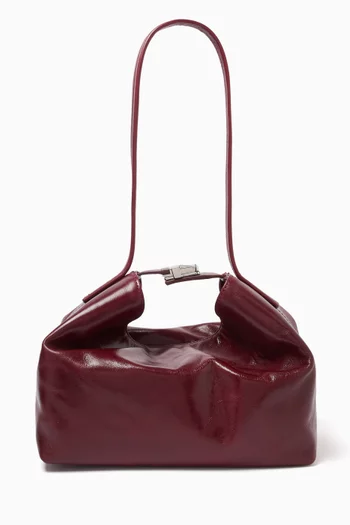 Medium Bea Hobo Shoulder Bag in Creased Leather