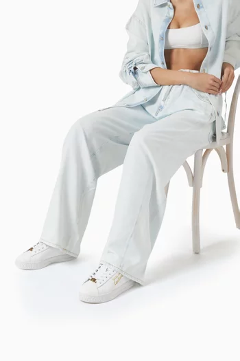 Logo Low-top Sneakers in Faux Leather
