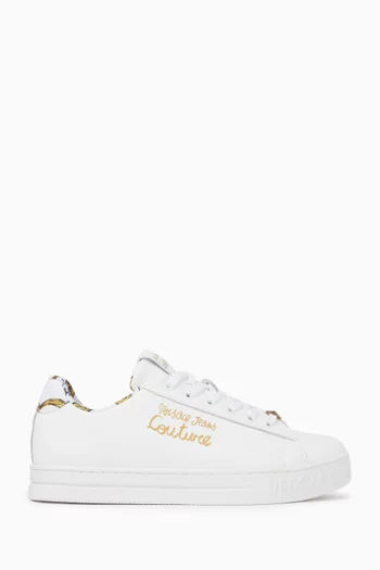 Logo Low-top Sneakers in Faux Leather