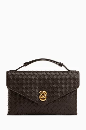 Knot Lock Crossbody Bag in Intrecciato Leather