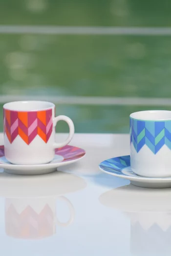 x Maison Mishmashi Bahja Espresso Cups & Saucers, Set of 2