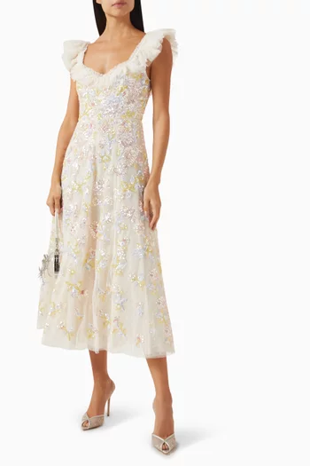 Sequin Dandelion Ruffle Ballerina Dress