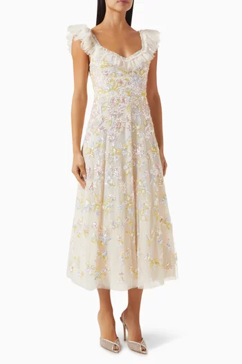 Sequin Dandelion Ruffle Ballerina Dress