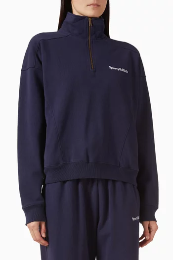 Play Tennis Quarter Zip Sweatshirt in Cotton-fleece