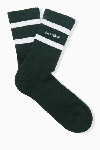 جوارب بشعار الماركة بخط سيريف قطن