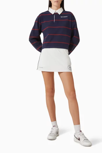 Serif Logo Rugby Polo in Cotton