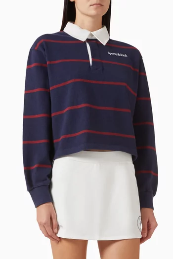 Serif Logo Rugby Polo in Cotton