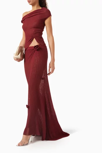 Quimbara Flower Knit Maxi Skirt