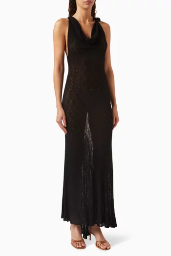 Idilio Open-back Knit Maxi Dress