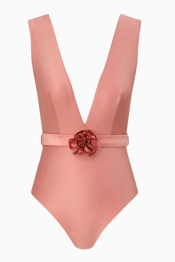 Lucky Plunge Flower One-piece Swimsuit