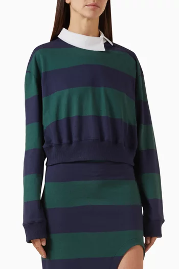 Twisted Collar Rubgy T-shirt in Jersey