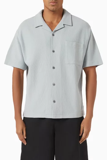 Jacquard Short Sleeve Shirt in Cotton