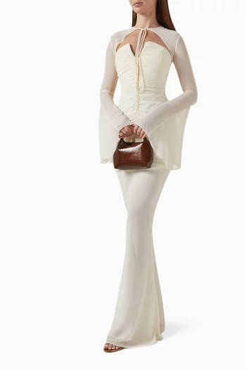 فستان لورينا طويل مع بوليرو شيفون