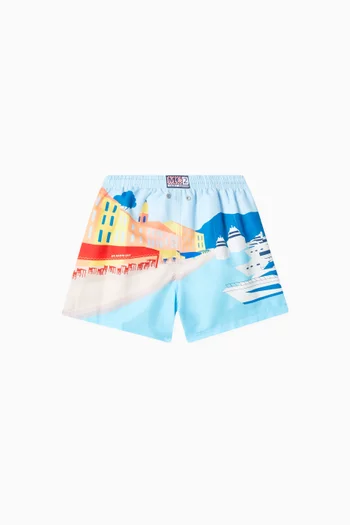 Graphic-print Swim Shorts