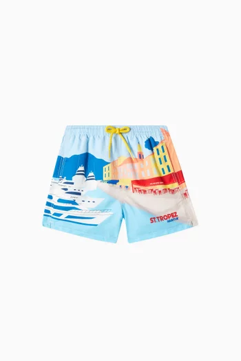 Graphic-print Swim Shorts