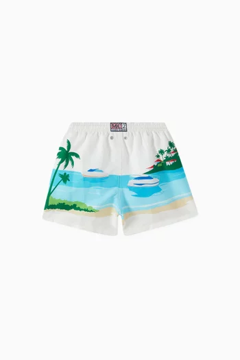 Graphic-print Swim Shorts