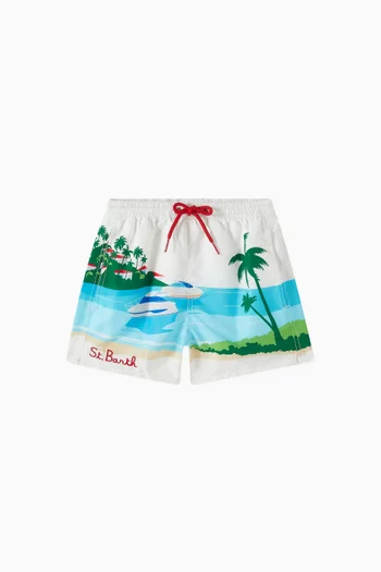 Graphic-print Swim Shorts