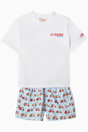 Graphic-print Swim Shorts