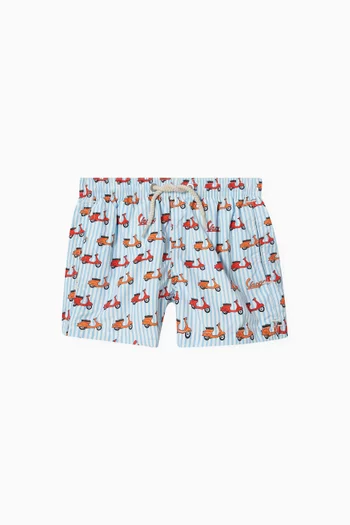 Graphic-print Swim Shorts