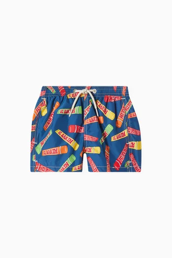 Graphic-print Swim Shorts
