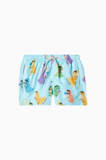 Graphic-print Swim Shorts