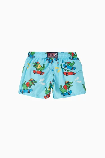 Graphic-print Swim Shorts