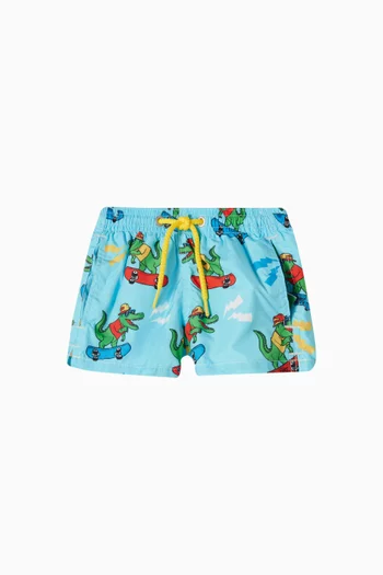 Graphic-print Swim Shorts