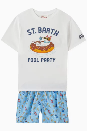 Graphic-print Swim Shorts