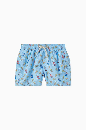 Graphic-print Swim Shorts
