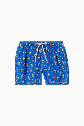 Graphic-print Swim Shorts