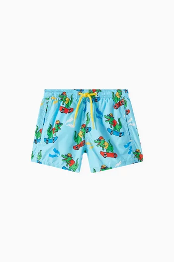 Graphic-print Swim Shorts