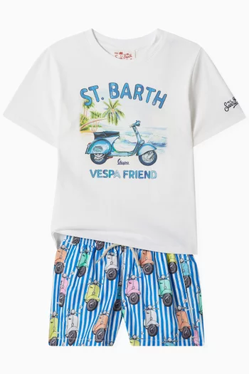 Graphic-print Swim Shorts