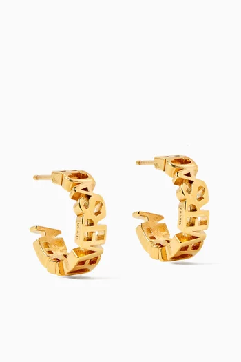 Logo Hoop Earrings in Metal
