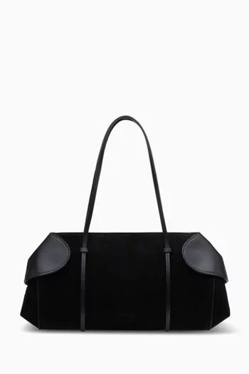 حقيبة كتف برنيس مستطيلة شمواه وجلد