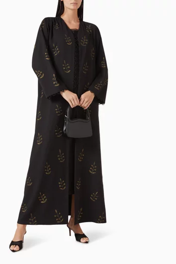 Loop-detail Abaya in Georgette
