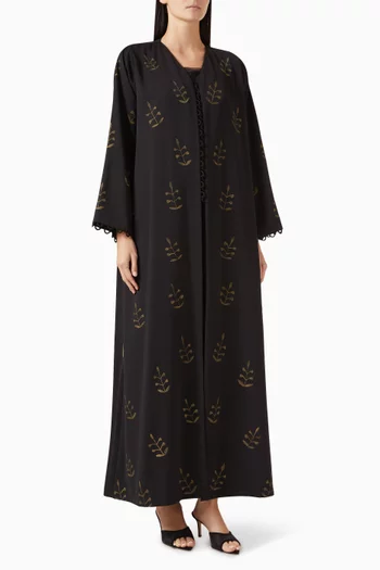 Loop-detail Abaya in Georgette