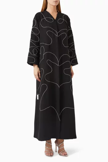 Thread-embroidered Abaya