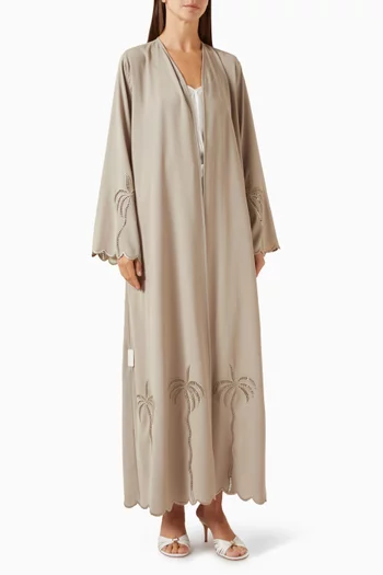 Palm Embroidered Abaya in Georgette