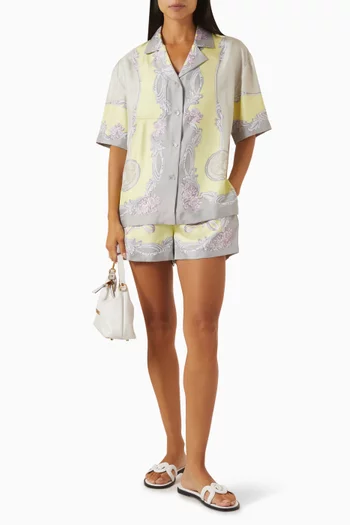 Medusa Cameo Shirt in Silk Twill